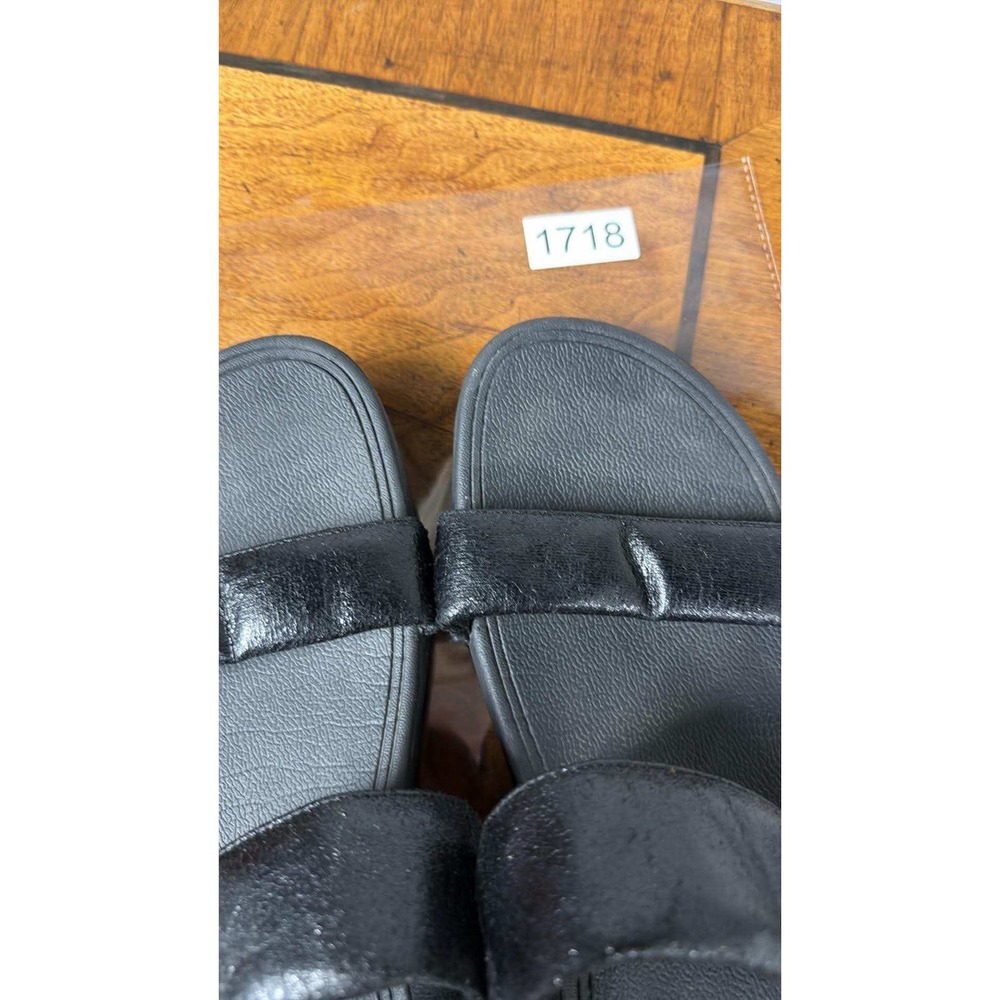 FitFlop Womens 8 Black Lulu Slide Sandals V63-001 Comfort Microwobbleboard